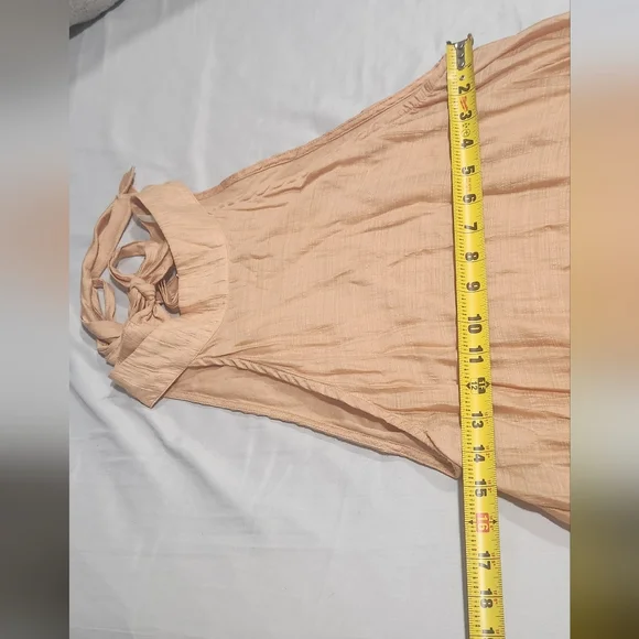 ANTHROPOLOGIE FLORAL CUTWORK HALTER DRESS. - Picture 6 of 8